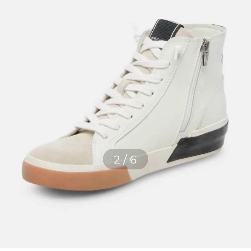 White and Tan Sneakers